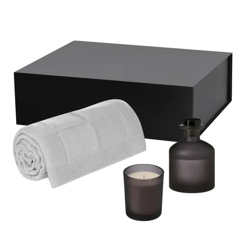 Подарочный набор Энигма (Enigma), Селла Софт (Cella Soft), серый (свеча, диффузор, плед)