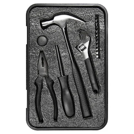Набор инструментов Tools Baltimore черный 6 в 1 в пластиковом футляре