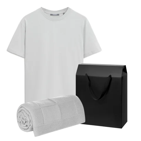 Набор с одеждой Крис (KRIS) (футболка, плед), серый, L
