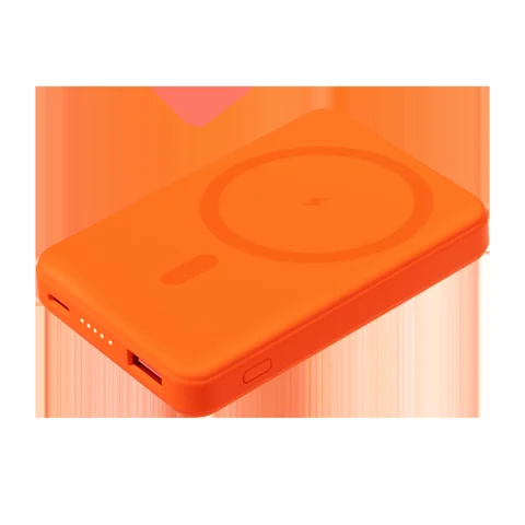 Внешний аккумулятор Ларго PD (Largo PD) 5000mAh с функцией беспроводной зарядки 15W, оранжевый