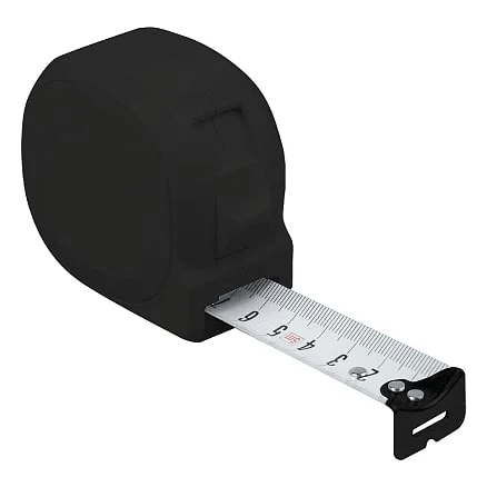 Рулетка Tools Carpenter, 3 метра пластиковая, с ремешком, черная