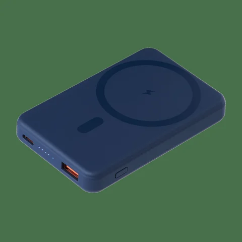 Внешний аккумулятор Ларго PD (Largo PD) 5000mAh с функцией беспроводной зарядки 15W, синий