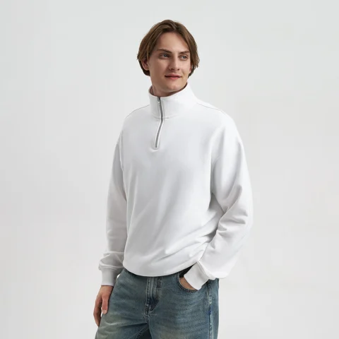 Толстовка на молнии унисекс Флоу (Flow), белая, размер 5XL/6XL