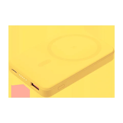 Внешний аккумулятор Ларго PD (Largo PD) 5000mAh с функцией беспроводной зарядки 15W, желтый